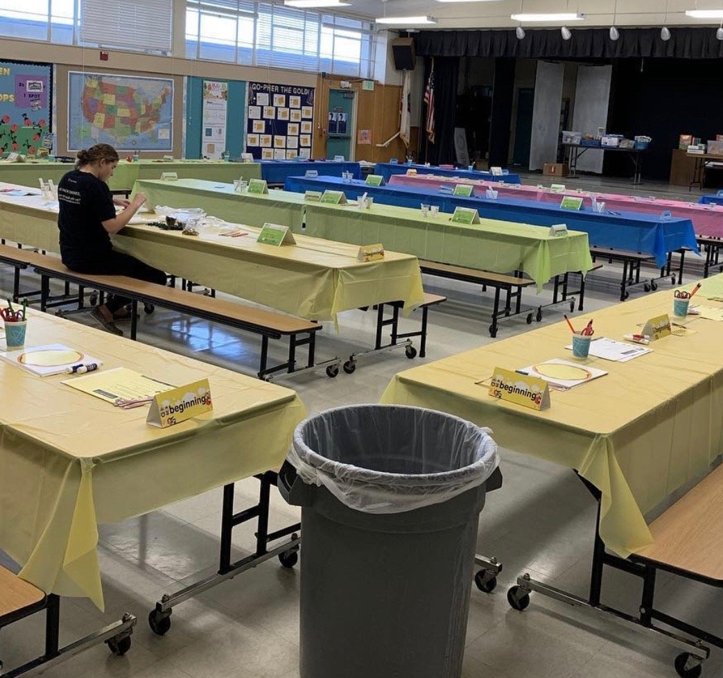 Example room setup with tables